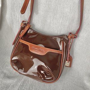 Dooney & Bourke Brown Patent Leather Crossbody Bag